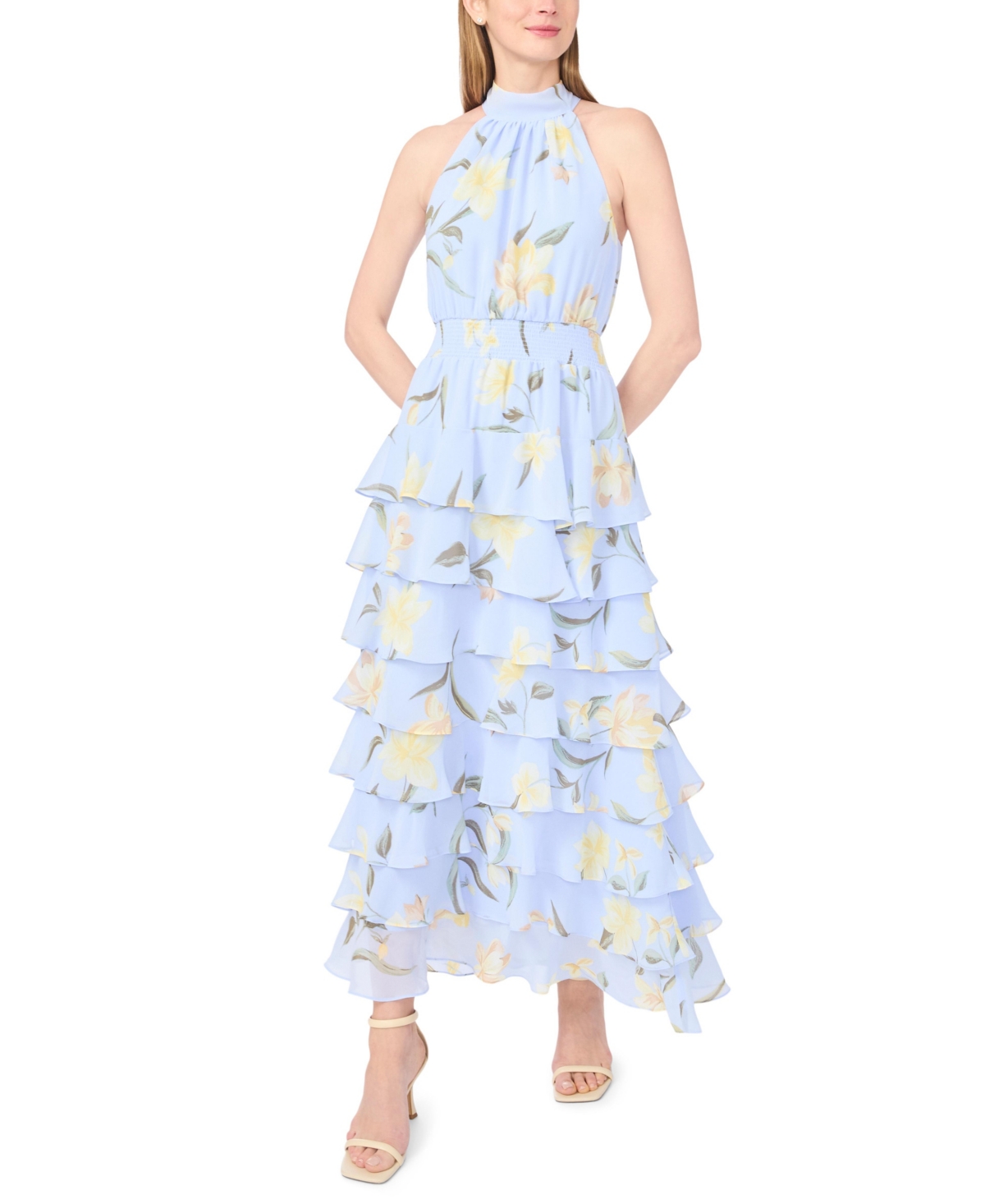 1.state Women’s Collared Neck Tiered Maxi Dress – Wind Surf 1.state Women’s Collared Neck Tiered Maxi Dress – Wind Surf