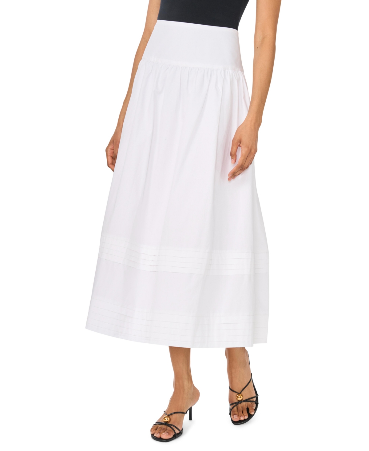 1.state Women’s Pleated Hem Midi Skirt – Ultra White 1.state Women’s Pleated Hem Midi Skirt – Ultra White