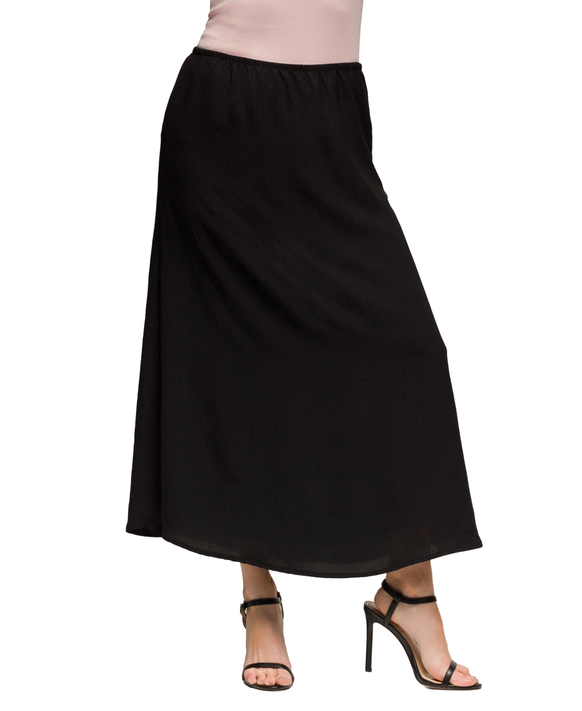 24seven Comfort Apparel Women’s Elastic Waist A Line Maxi Skirt – Black 24seven Comfort Apparel Women’s Elastic Waist A Line Maxi Skirt – Black