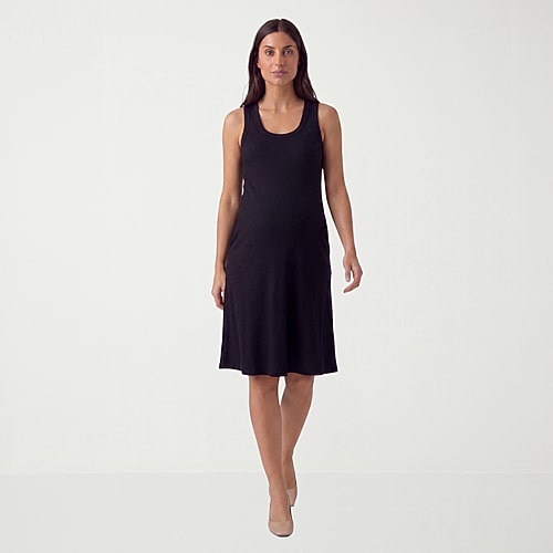 24seven Comfort Apparel Womens Maternity Midi Scoop Neck Sleeveless A-Line Dress, X-large, Black 24seven Comfort Apparel Womens Maternity Midi Scoop Neck Sleeveless A-Line Dress, X-large, Black