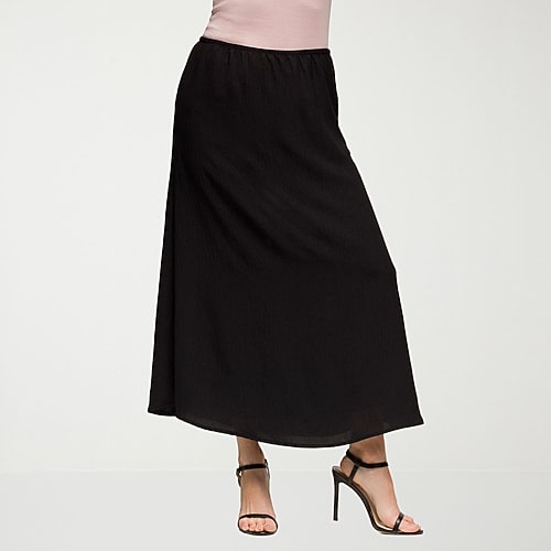 24seven Comfort Apparel Womens Mid Rise Long A-Line Skirt, X-large, Black 24seven Comfort Apparel Womens Mid Rise Long A-Line Skirt, X-large, Black