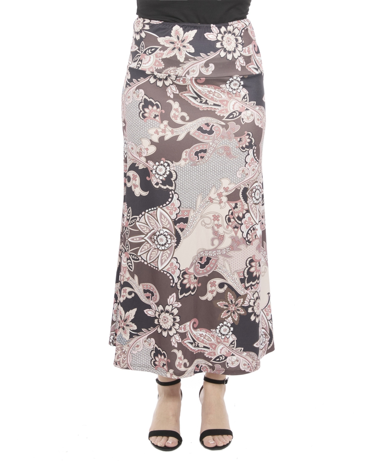 24seven Comfort Apparel Women’s Paisley Elastic Waist A-Line Maxi Skirt – Print 24seven Comfort Apparel Women’s Paisley Elastic Waist A-Line Maxi Skirt – Print
