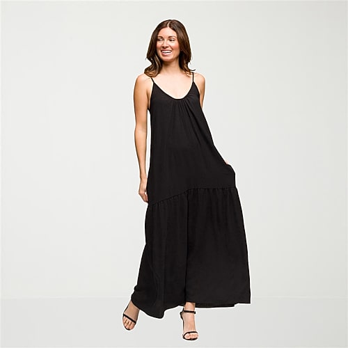 24seven Comfort Apparel Womens Scoop Neck Sleeveless A-Line Dress, Small, Black 24seven Comfort Apparel Womens Scoop Neck Sleeveless A-Line Dress, Small, Black