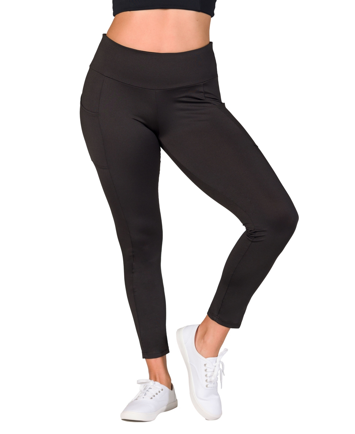 24seven Comfort Apparel Women’s Side Pocket Ankle Length Yoga Pant Leggings – Black 24seven Comfort Apparel Women’s Side Pocket Ankle Length Yoga Pant Leggings – Black