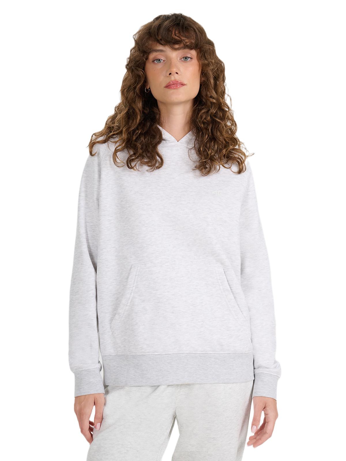4F Women’s Pullover Hoodie – Cold light grey melange
