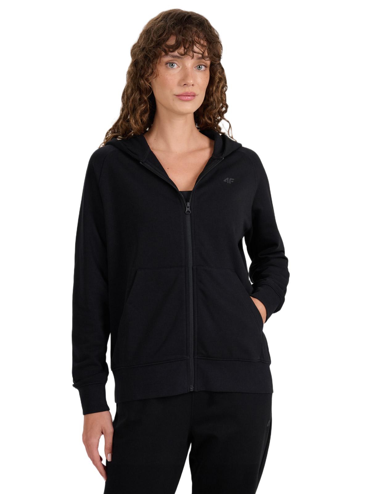 4F Women’s zip-up hoodie – Black 4F Women’s zip-up hoodie – Black
