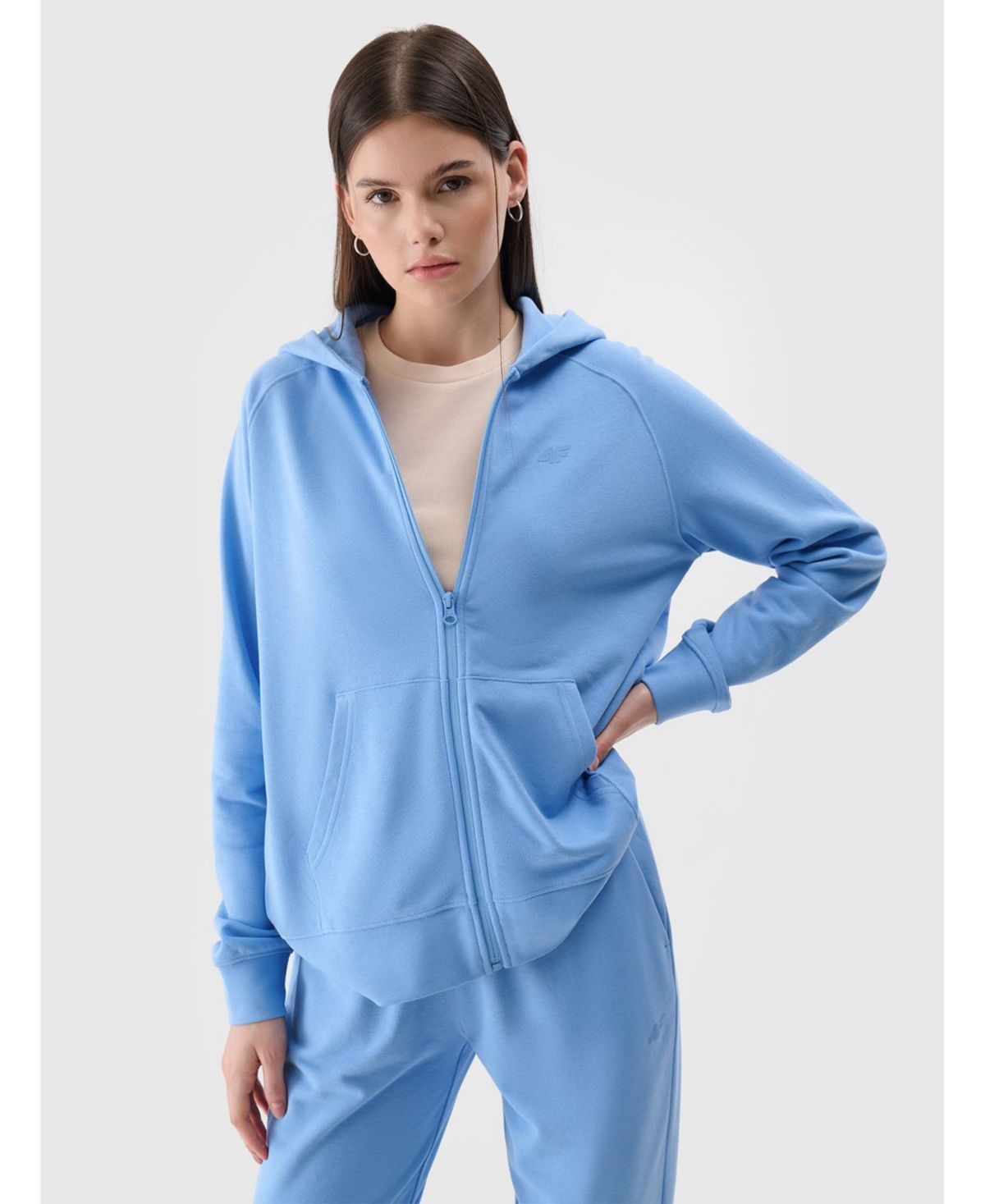 4F Women’s zip-up hoodie – Light Blue