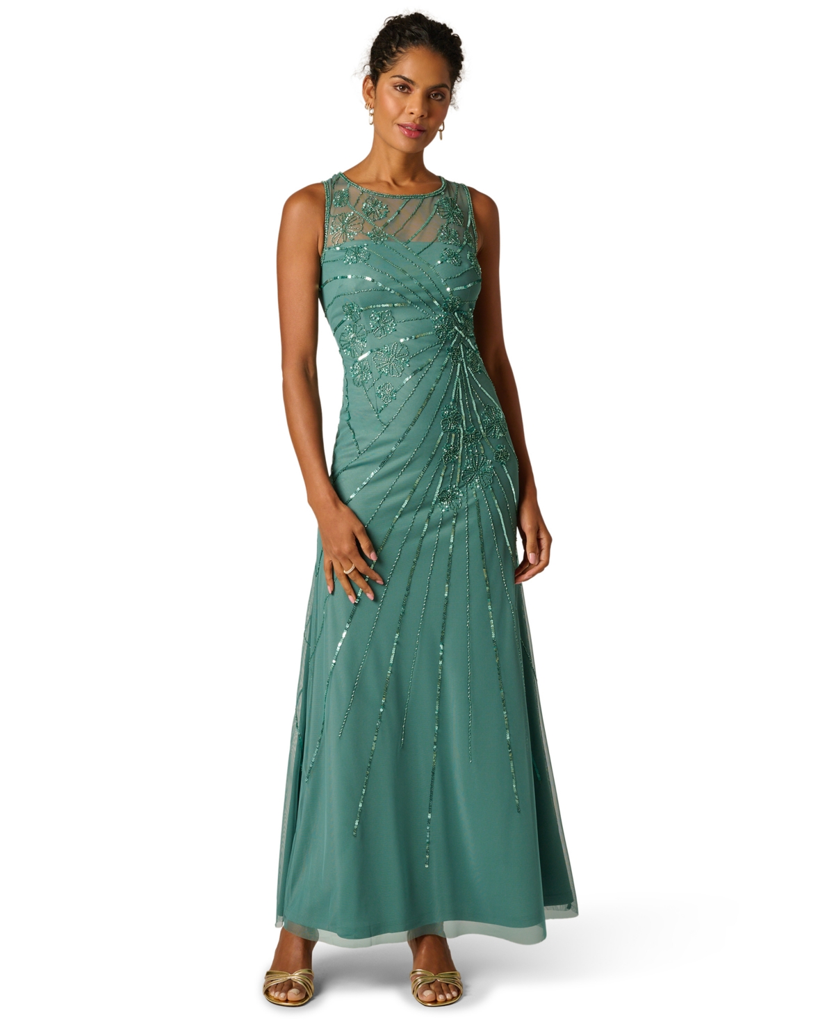 Adrianna Papell Women’s Crewneck Beaded Maxi Dress – GREENSLATE Adrianna Papell Women’s Crewneck Beaded Maxi Dress – GREENSLATE