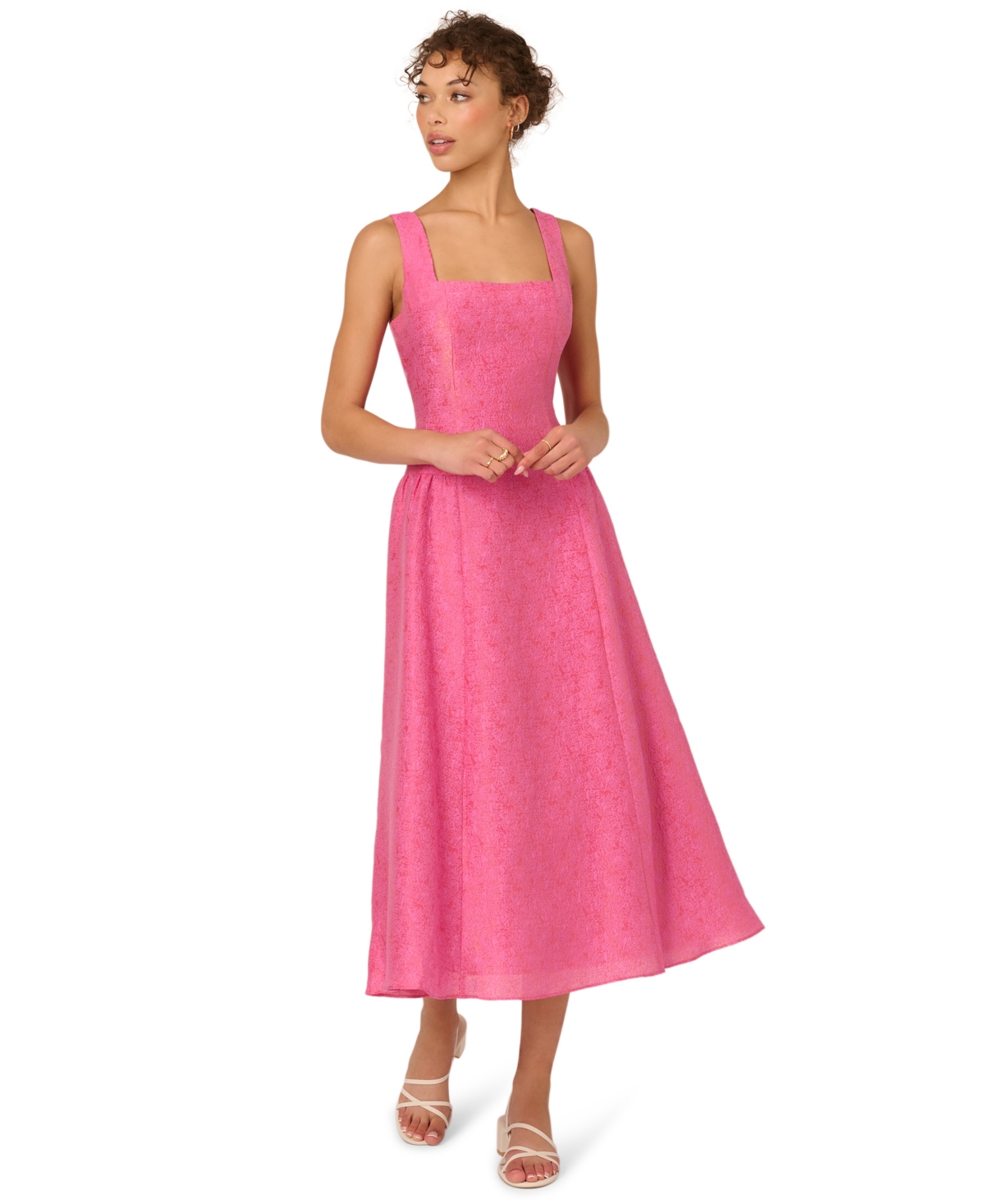 Adrianna Women’s Square Neck Textured Midi Dress – Geranium Adrianna Women’s Square Neck Textured Midi Dress – Geranium