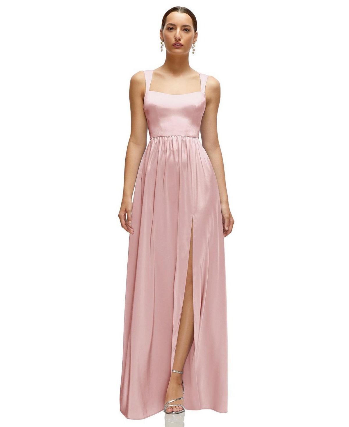 After Six Women’s Shaped Strap Portrait Neckline Fluid Satin Maxi Dress with Full Skirt – Ballet pink After Six Women’s Shaped Strap Portrait Neckline Fluid Satin Maxi Dress with Full Skirt – Ballet pink