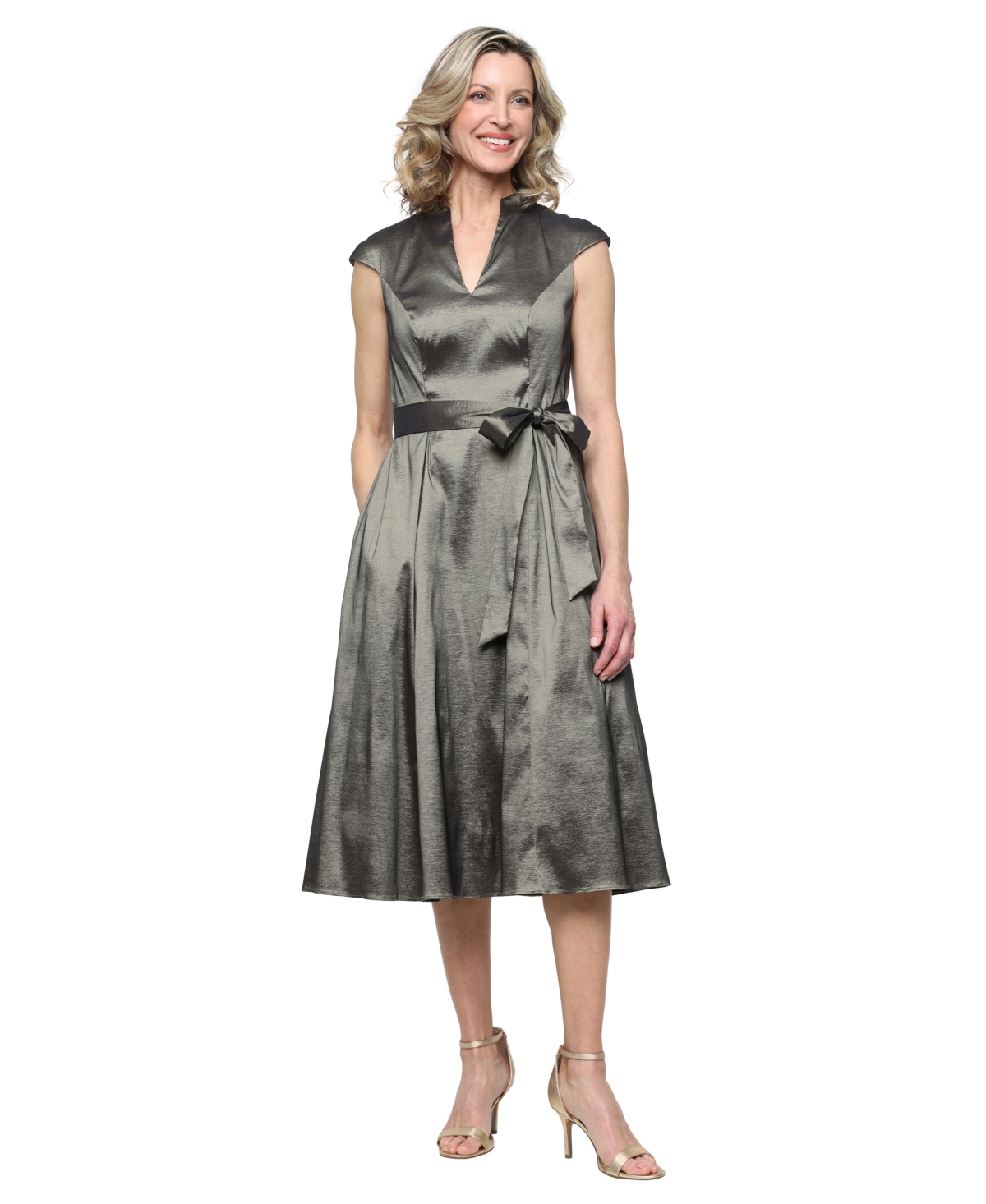 Alex Evenings Women’s Belted A-Line Dress – OLIVE Alex Evenings Women’s Belted A-Line Dress – OLIVE