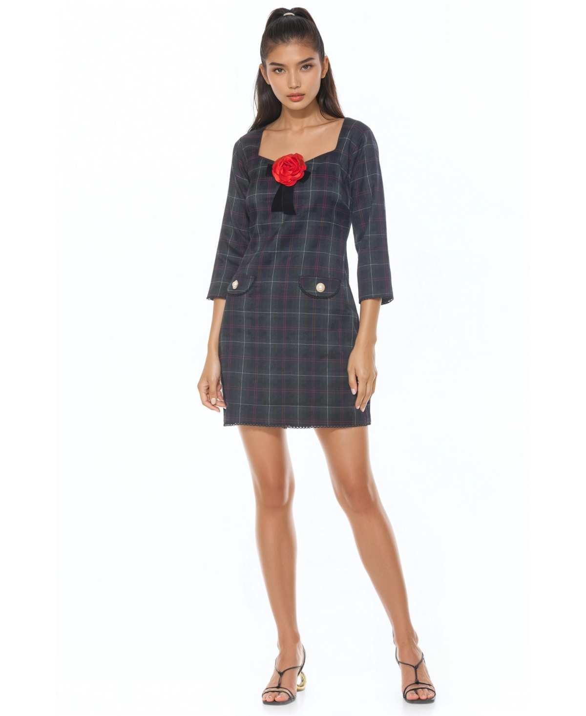 Alexia Admor Women’s Dianys Plaid Dress – Grey Alexia Admor Women’s Dianys Plaid Dress – Grey