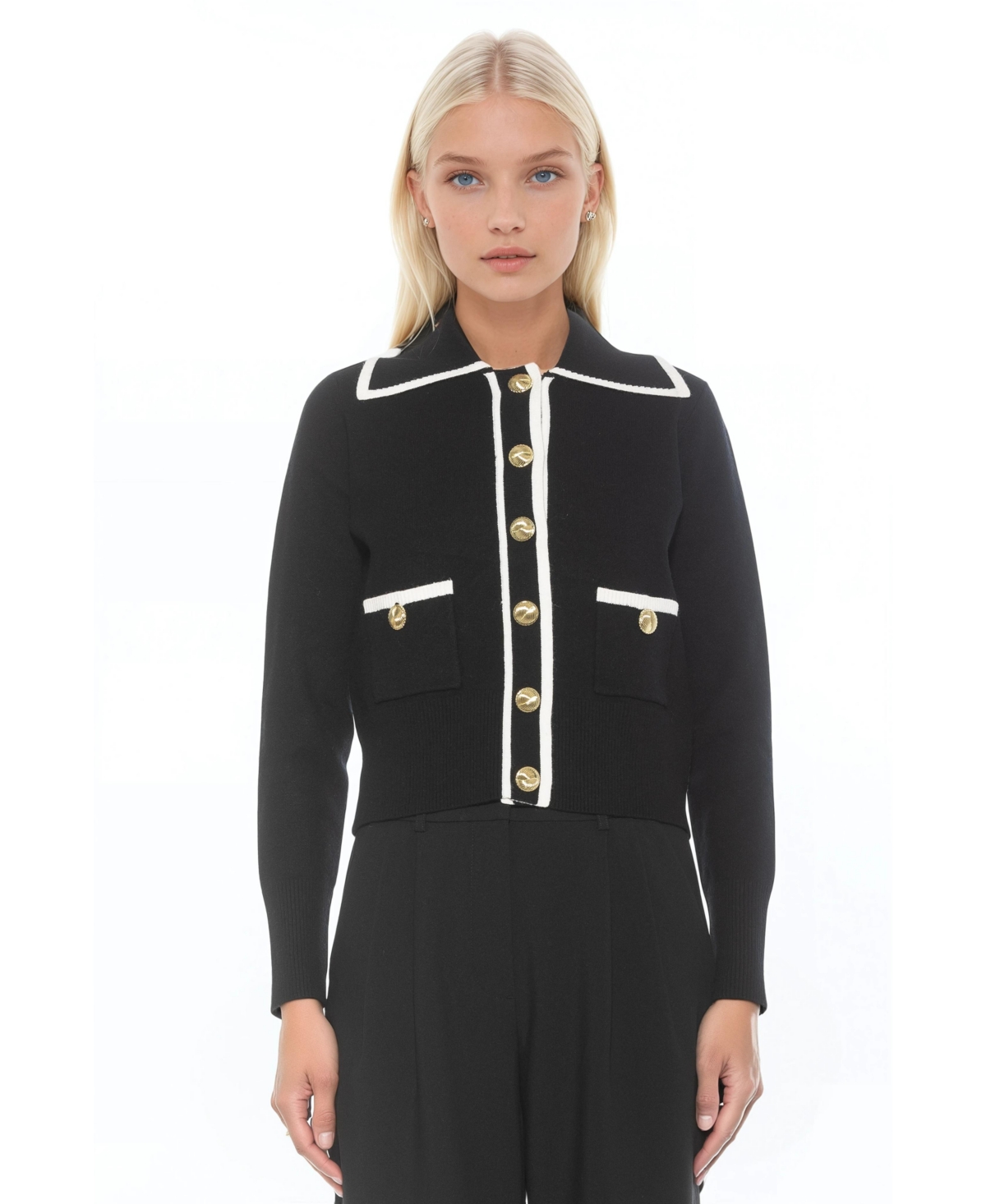 Alexia Admor Women’s Mari Long Sleeve Sweater Jacket – Black