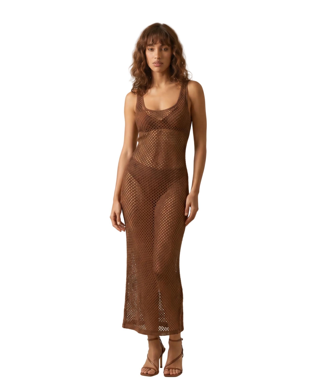 Alexia Admor Women’s Sorelle Crochet Scoopneck Maxi Dress – Brown