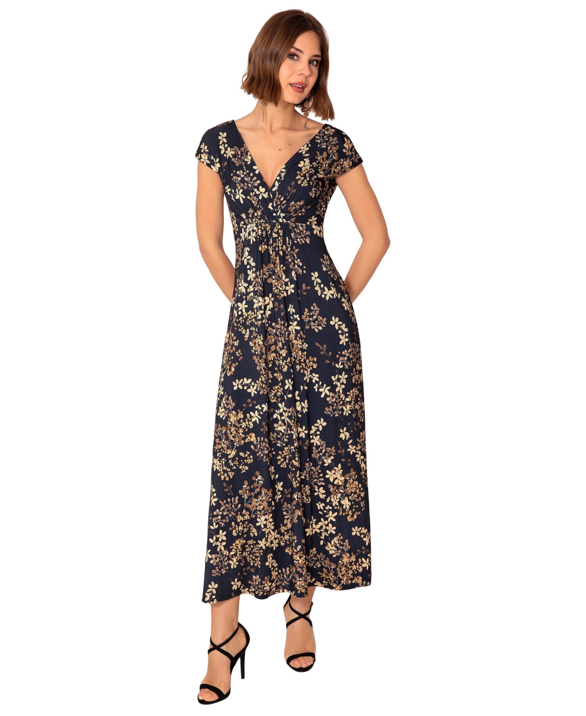 Alie Street London Women’s Sophia Gathered Maxi Dress – Golden blossom Alie Street London Women’s Sophia Gathered Maxi Dress – Golden blossom