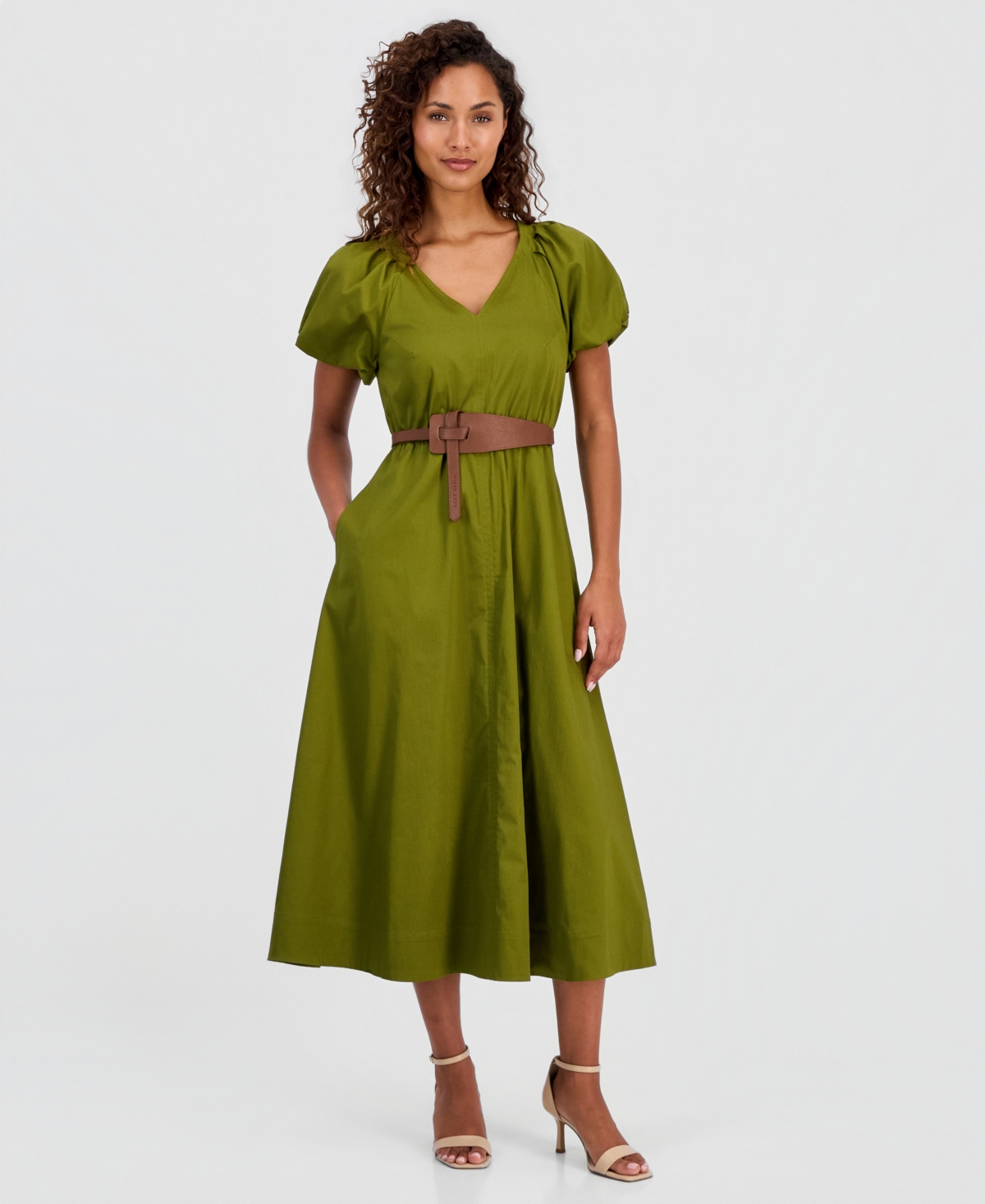 Anne Klein Women’s Belted Midi Dress – IVY