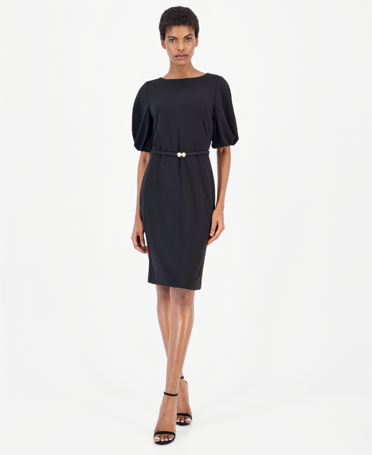 Anne Klein Women’s Boat Neck Puff Sleeve Sheath Dress – ANNE BLACK Anne Klein Women’s Boat Neck Puff Sleeve Sheath Dress – ANNE BLACK