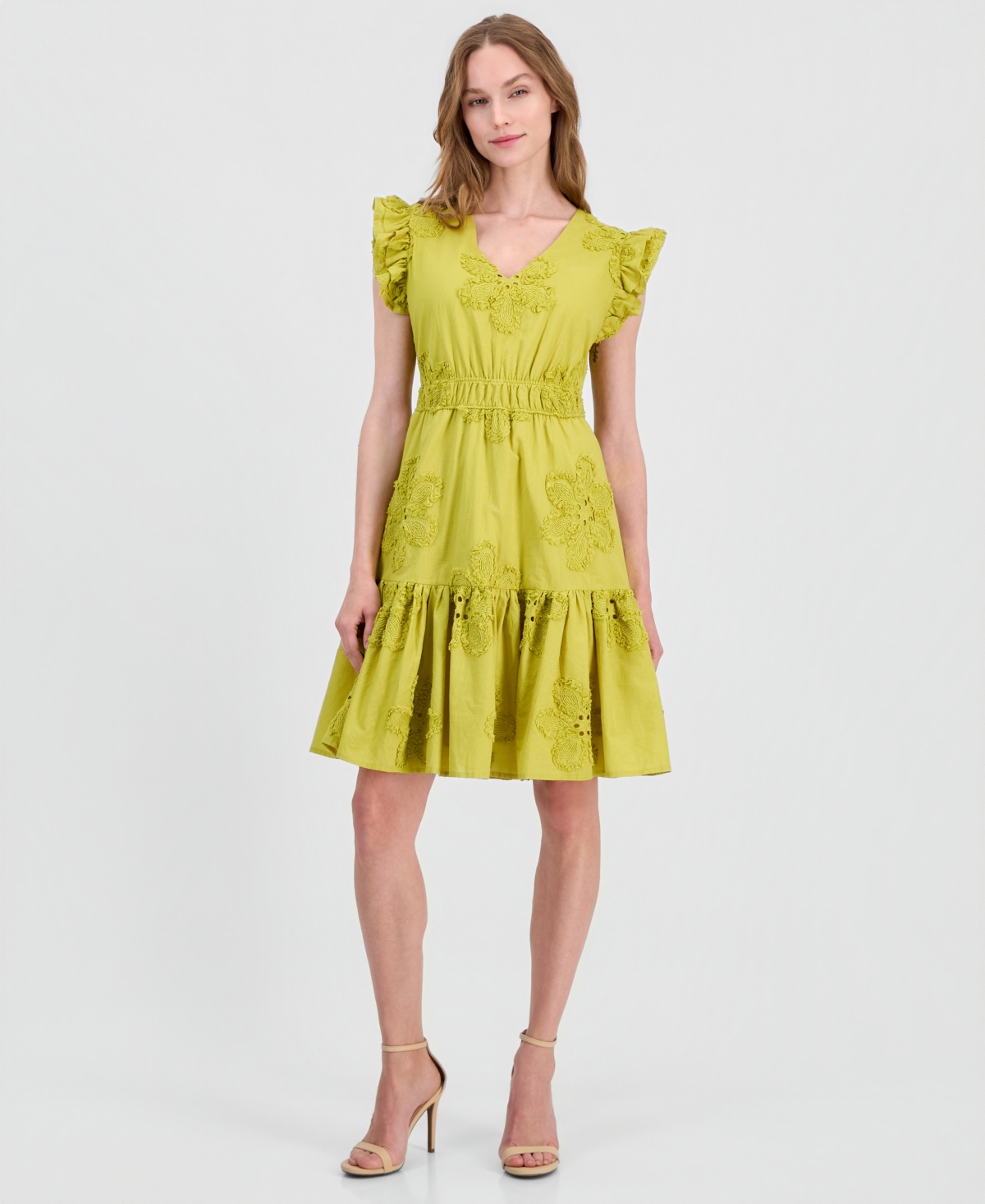 Anne Klein Women’s Eyelet Embroidered Cotton A-Line Dress – MOSS Anne Klein Women’s Eyelet Embroidered Cotton A-Line Dress – MOSS
