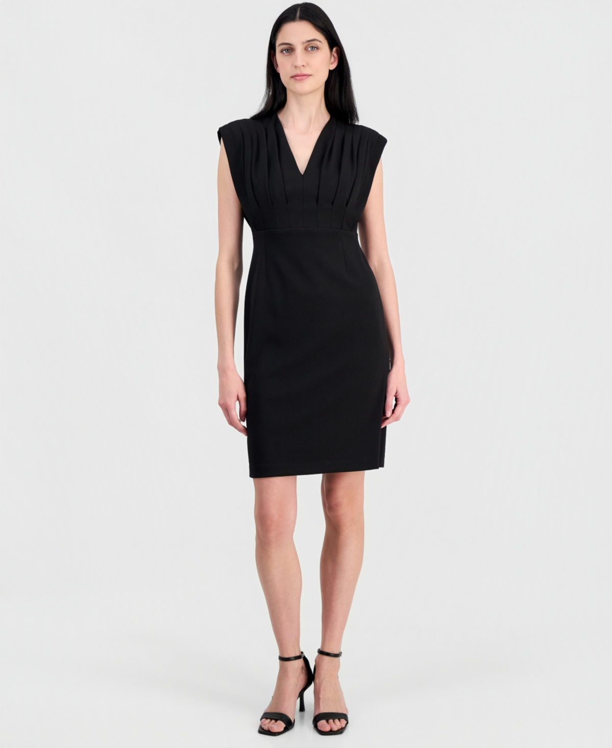 Anne Klein Women’s Pleated-Bodice Sheath Dress – ANNE BLACK Anne Klein Women’s Pleated-Bodice Sheath Dress – ANNE BLACK
