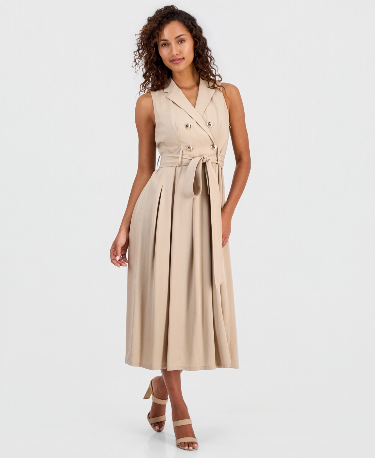 Anne Klein Women’s Sleeveless Trench Dress – NUDE Anne Klein Women’s Sleeveless Trench Dress – NUDE