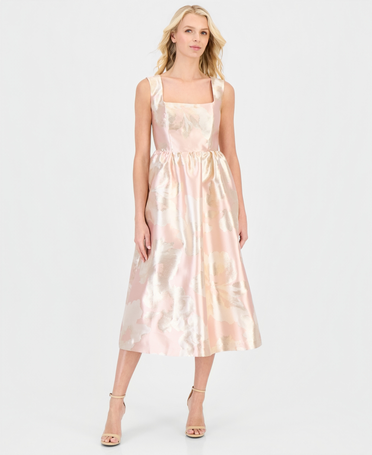Anne Klein Women’s Square-Neck Open-Back Midi Dress – BLOSSOM MULTI Anne Klein Women’s Square-Neck Open-Back Midi Dress – BLOSSOM MULTI