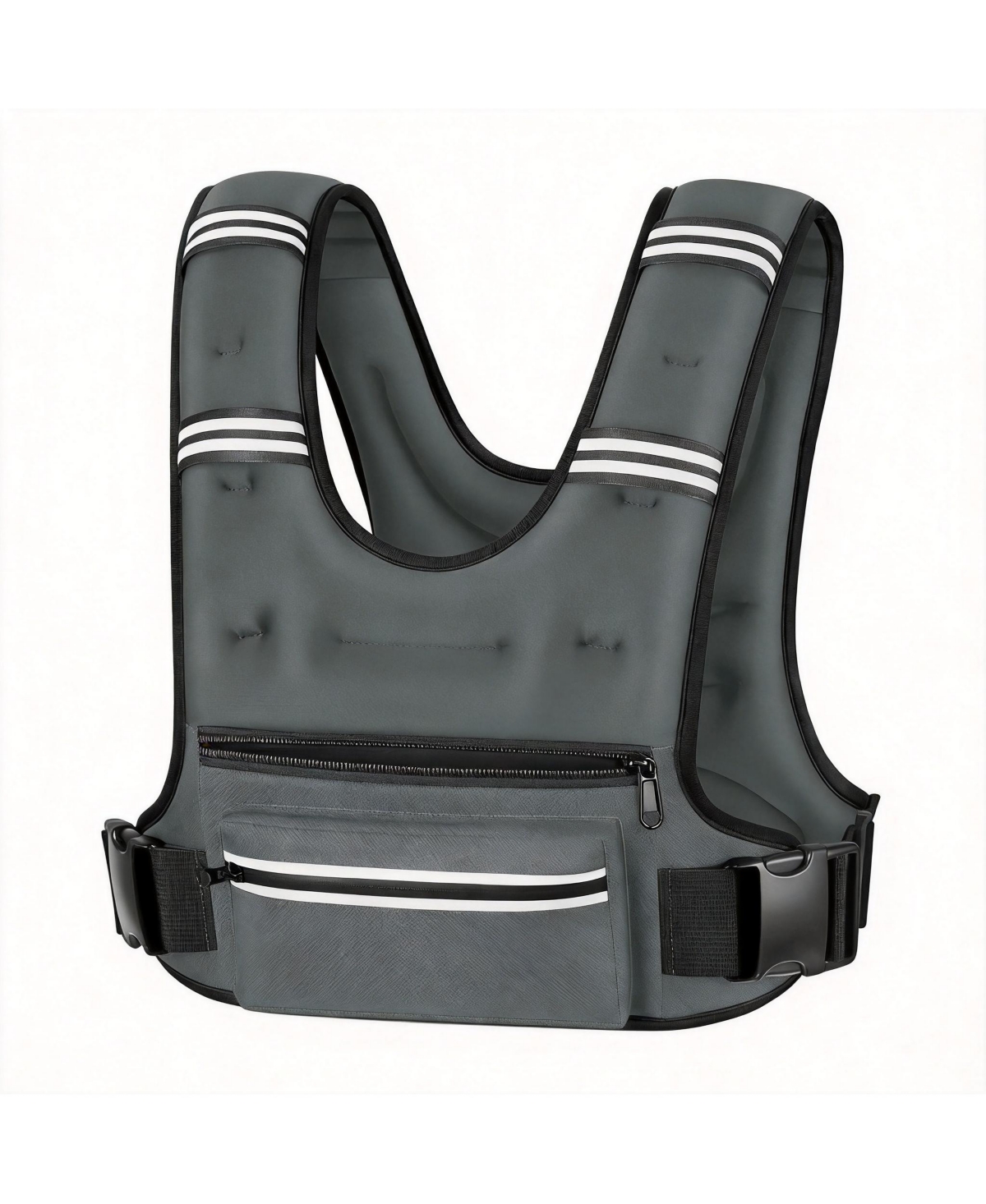 Aofar Weighted Vest Adjustable Straps Reflective Running Workout – Grey Aofar Weighted Vest Adjustable Straps Reflective Running Workout – Grey