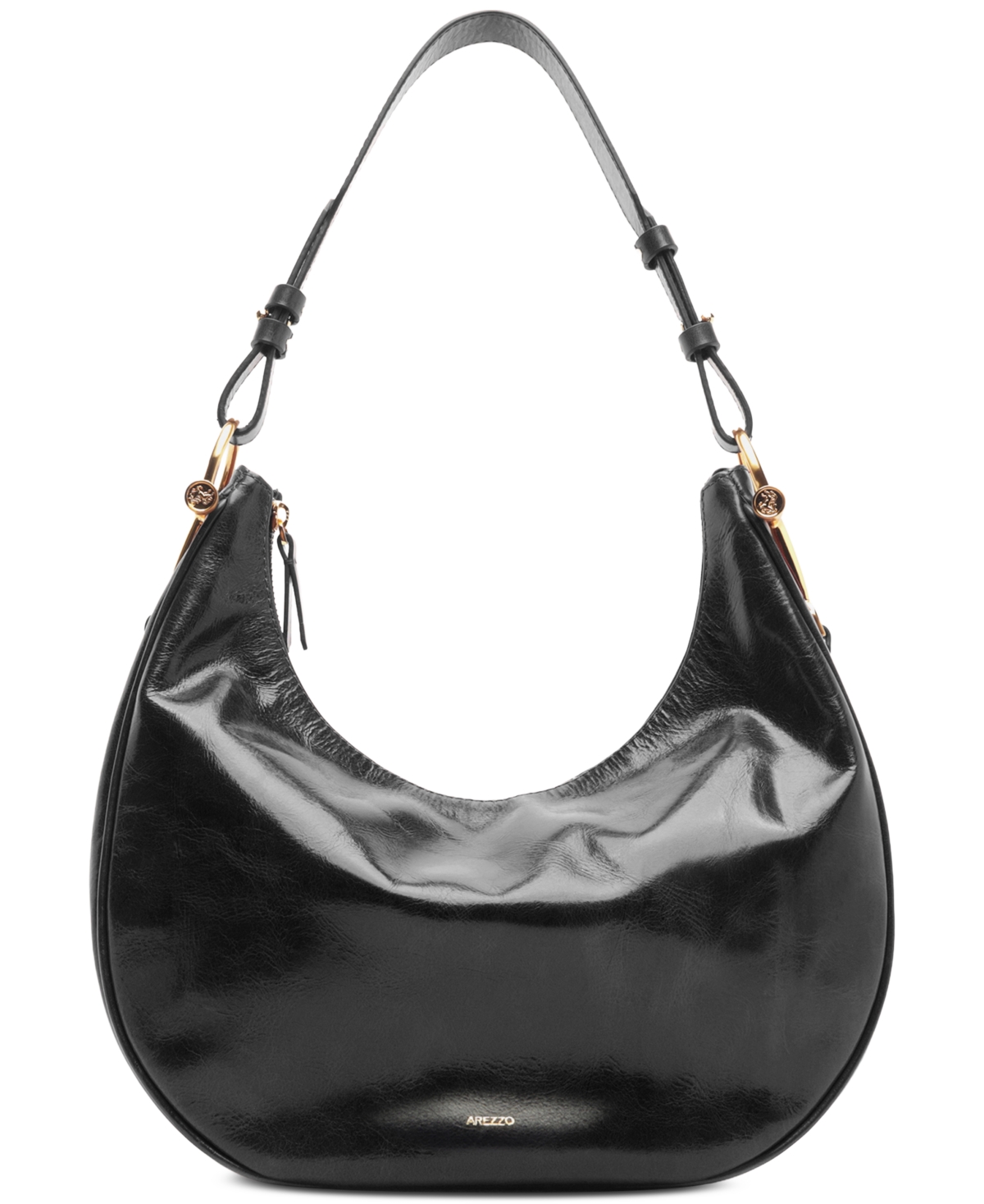 Arezzo Cora Large Leather Hobo Handbag – Black