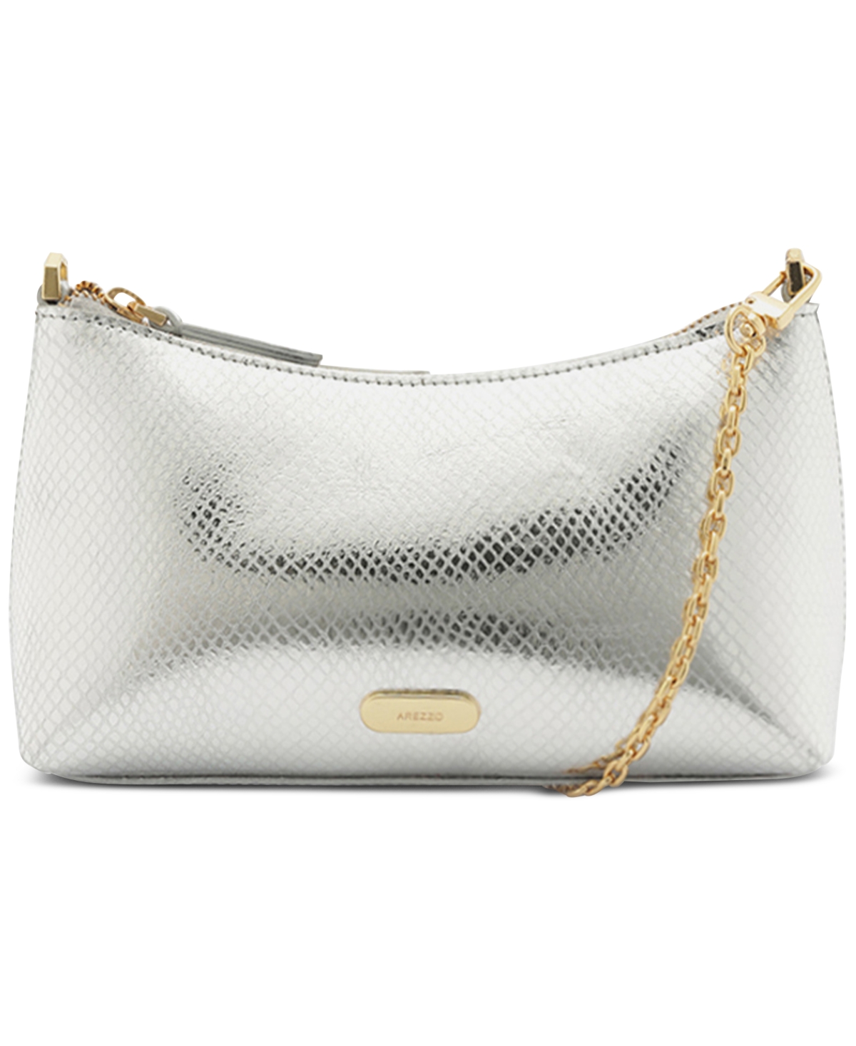 Arezzo Ivory Mini Crossbody Handbag – Silver