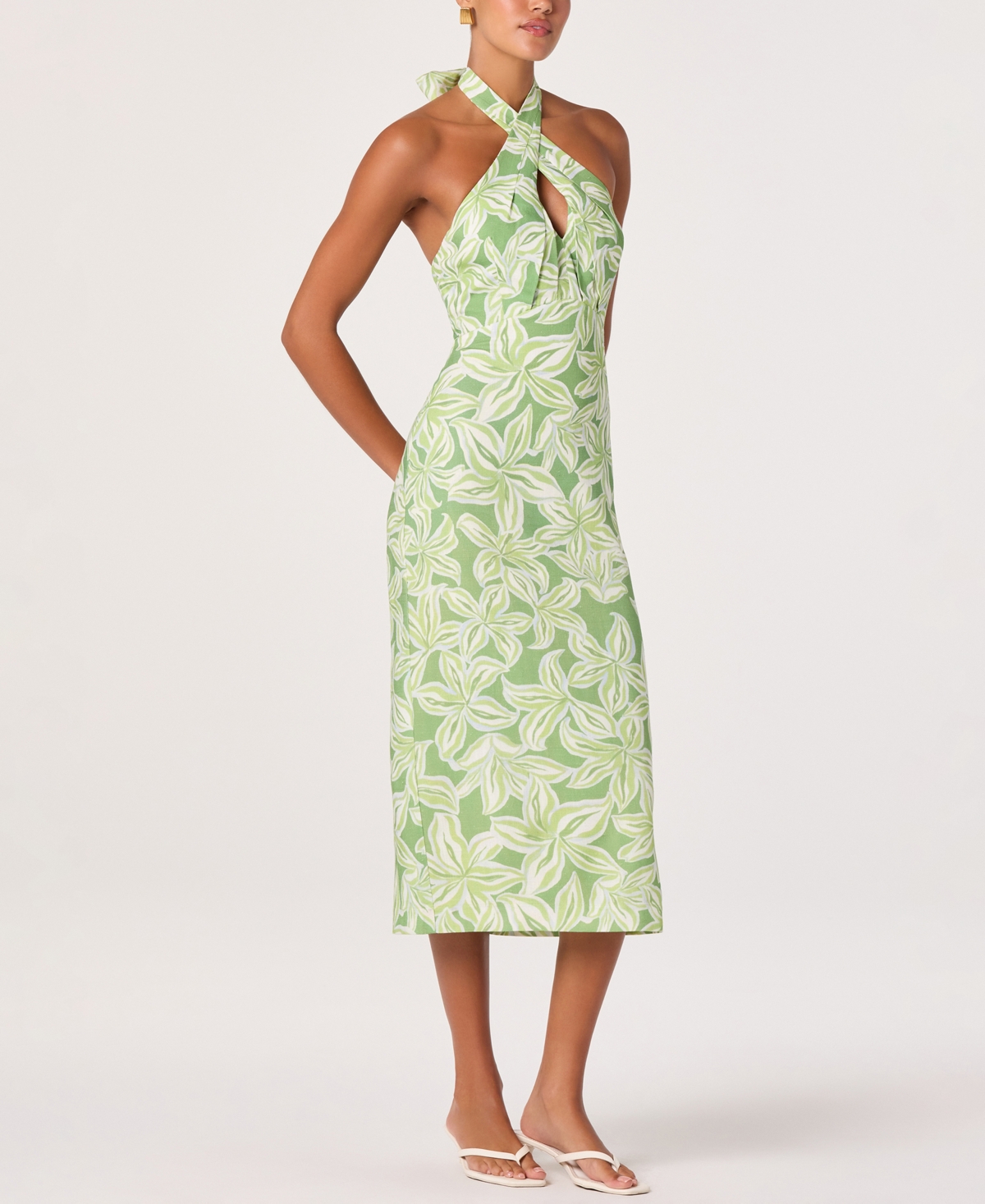 Astr the Label Women’s Anita Halter Neck Midi Dress – Tropical Lime Astr the Label Women’s Anita Halter Neck Midi Dress – Tropical Lime