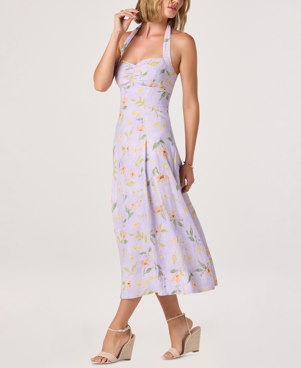 Astr the Label Women’s Sweetheart Halter Neck Dress – Purple Floral Astr the Label Women’s Sweetheart Halter Neck Dress – Purple Floral