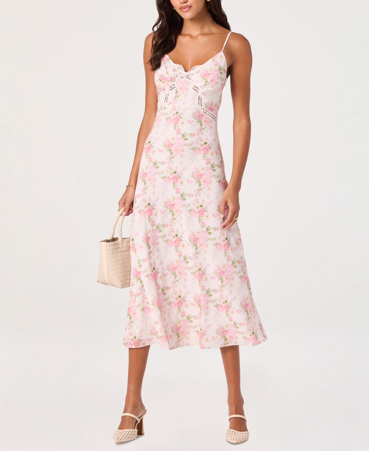 Astr the Label Women’s V-Neck Sleeveless Dress – Pink Floral Astr the Label Women’s V-Neck Sleeveless Dress – Pink Floral