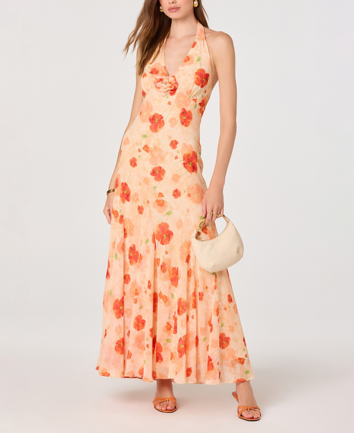 Astr the Label Women’s Yasmeen Halter Neck Printed Dress – Orange Floral Astr the Label Women’s Yasmeen Halter Neck Printed Dress – Orange Floral