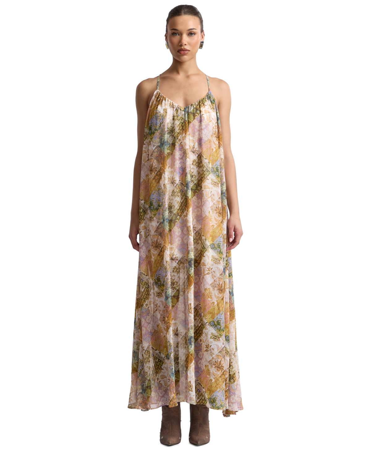 Avec Les Filles Women’s Plunging Neckline A-Line Dress – Outpost Paisley