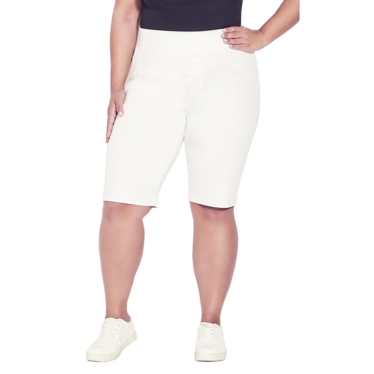 Avenue Women’s Butter Denim Pull On Short – White Avenue Women’s Butter Denim Pull On Short – White