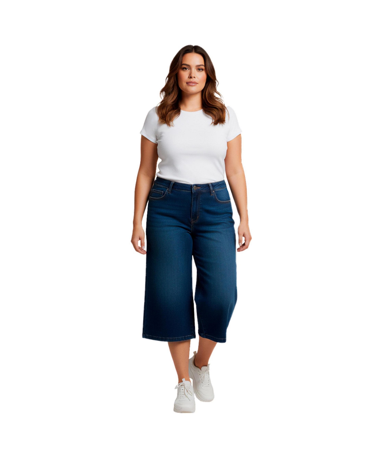 Avenue Women’s Butter Denim Wide-Leg Crop – Dark wash