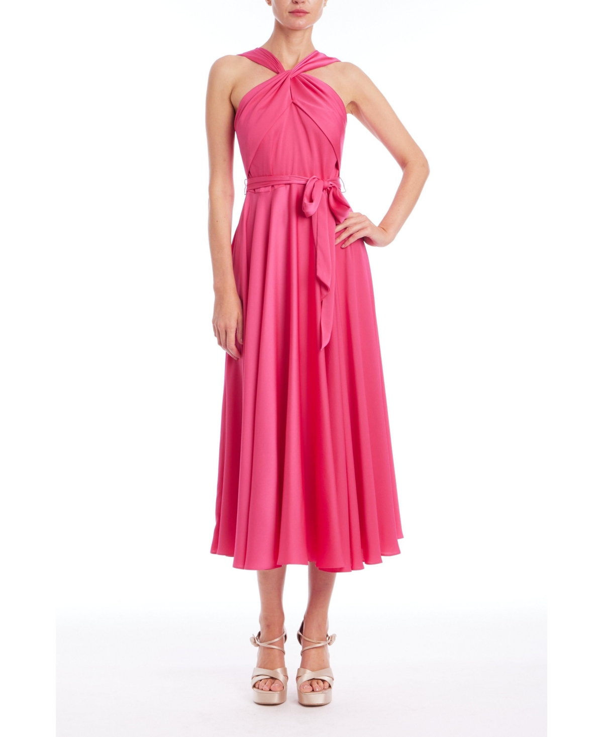 Badgley Mischka Women’s Satin Halter Dress – Magenta