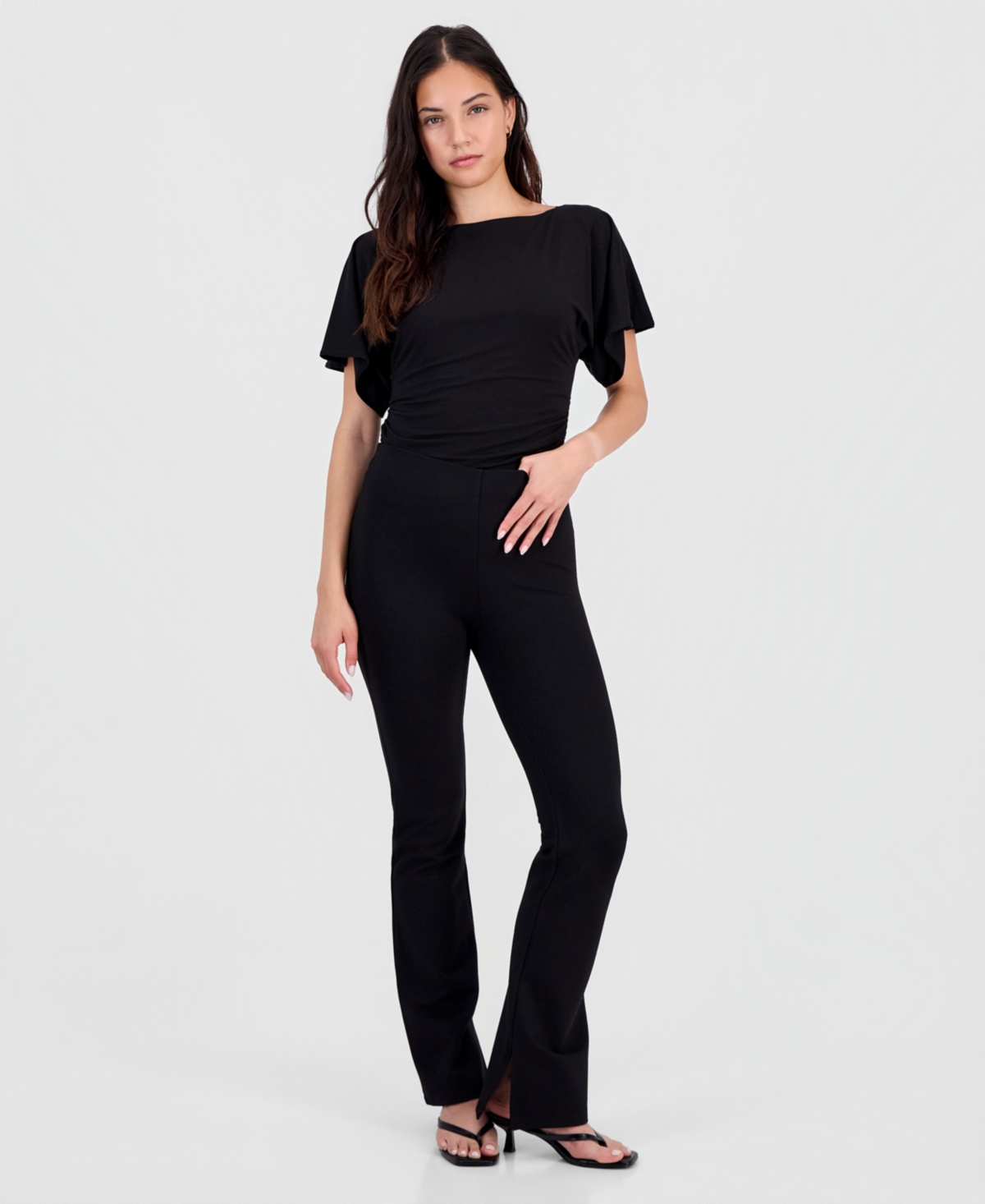 Bar Iii Women’s Ponte Flare Leggings, Macy’s Exclusive – Black Bar Iii Women’s Ponte Flare Leggings, Macy’s Exclusive – Black