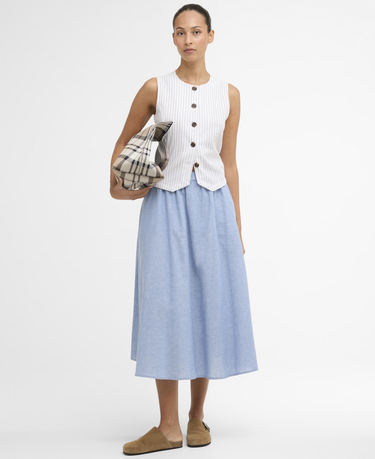 Barbour Women’s Sutton Chambray Midi Skirt – Light Chambray Barbour Women’s Sutton Chambray Midi Skirt – Light Chambray