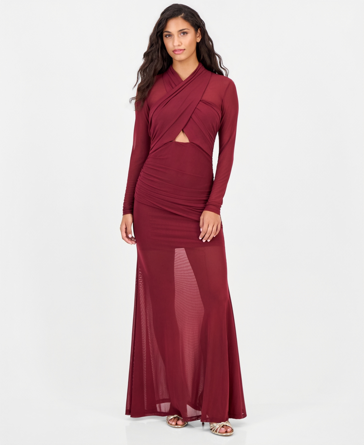 Bardot Women’s Veria Long-Sleeve Mesh Wrap Maxi Dress, Created for Macy’s – Beetroot Bardot Women’s Veria Long-Sleeve Mesh Wrap Maxi Dress, Created for Macy’s – Beetroot