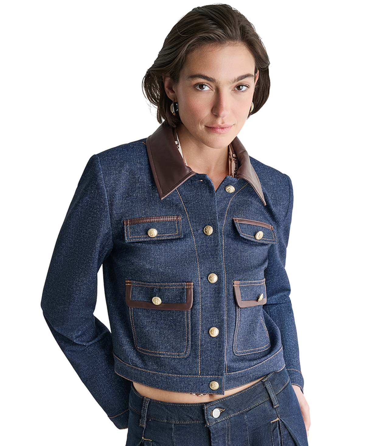 Bcbg Women’s Denim Trucket Cropped Jacket – Indigo Bcbg Women’s Denim Trucket Cropped Jacket – Indigo