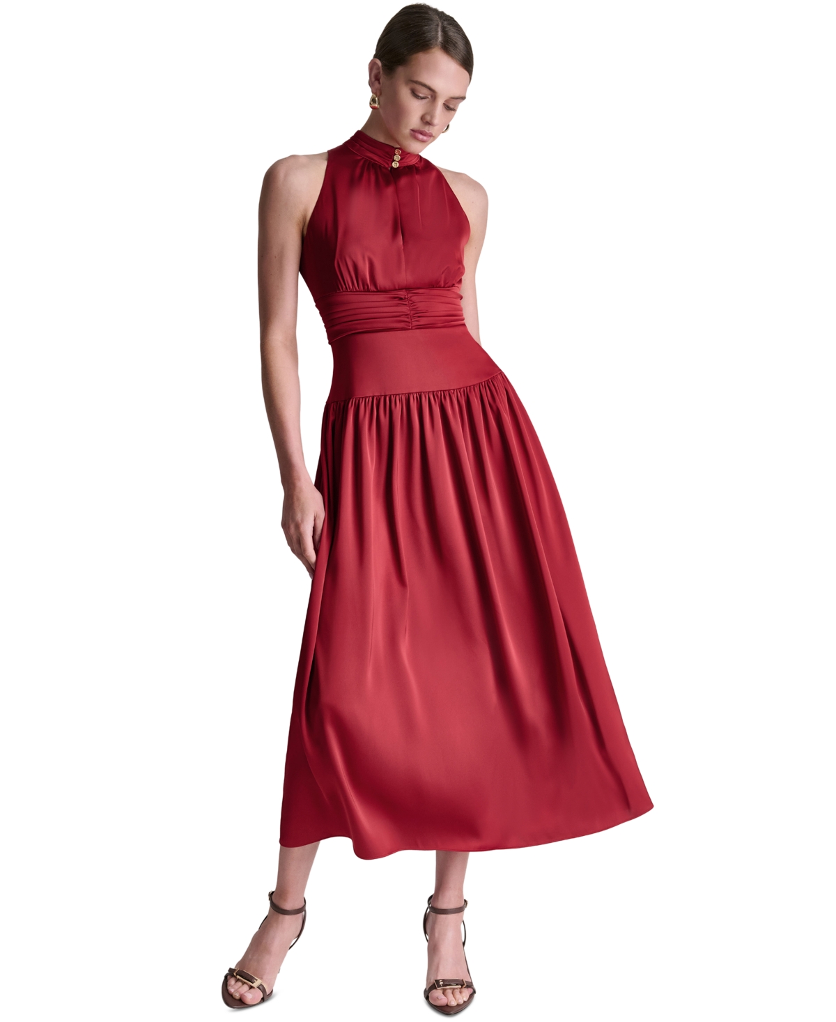 Bcbg Women’s Mock Neck Maxi Dress – Toscana Clay Bcbg Women’s Mock Neck Maxi Dress – Toscana Clay