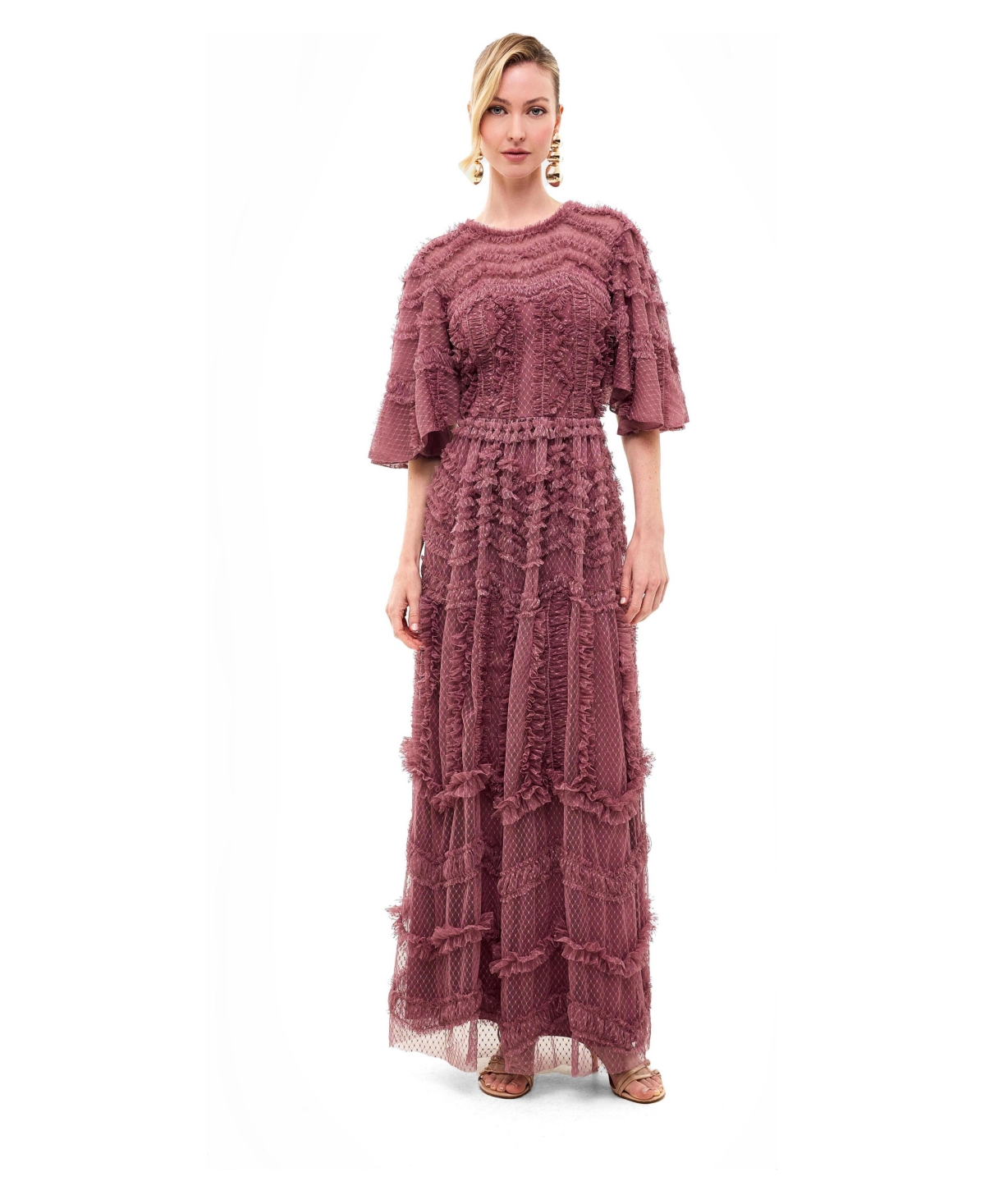 Beauut Women’s Ruffle Dress – Mauve