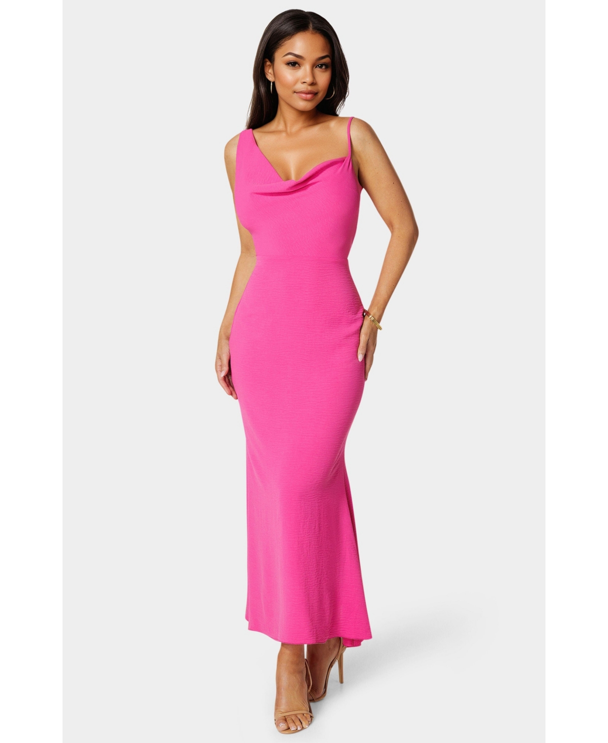 Bebe Women’s Airflow Cowl Maxi Dress – Fuchsia