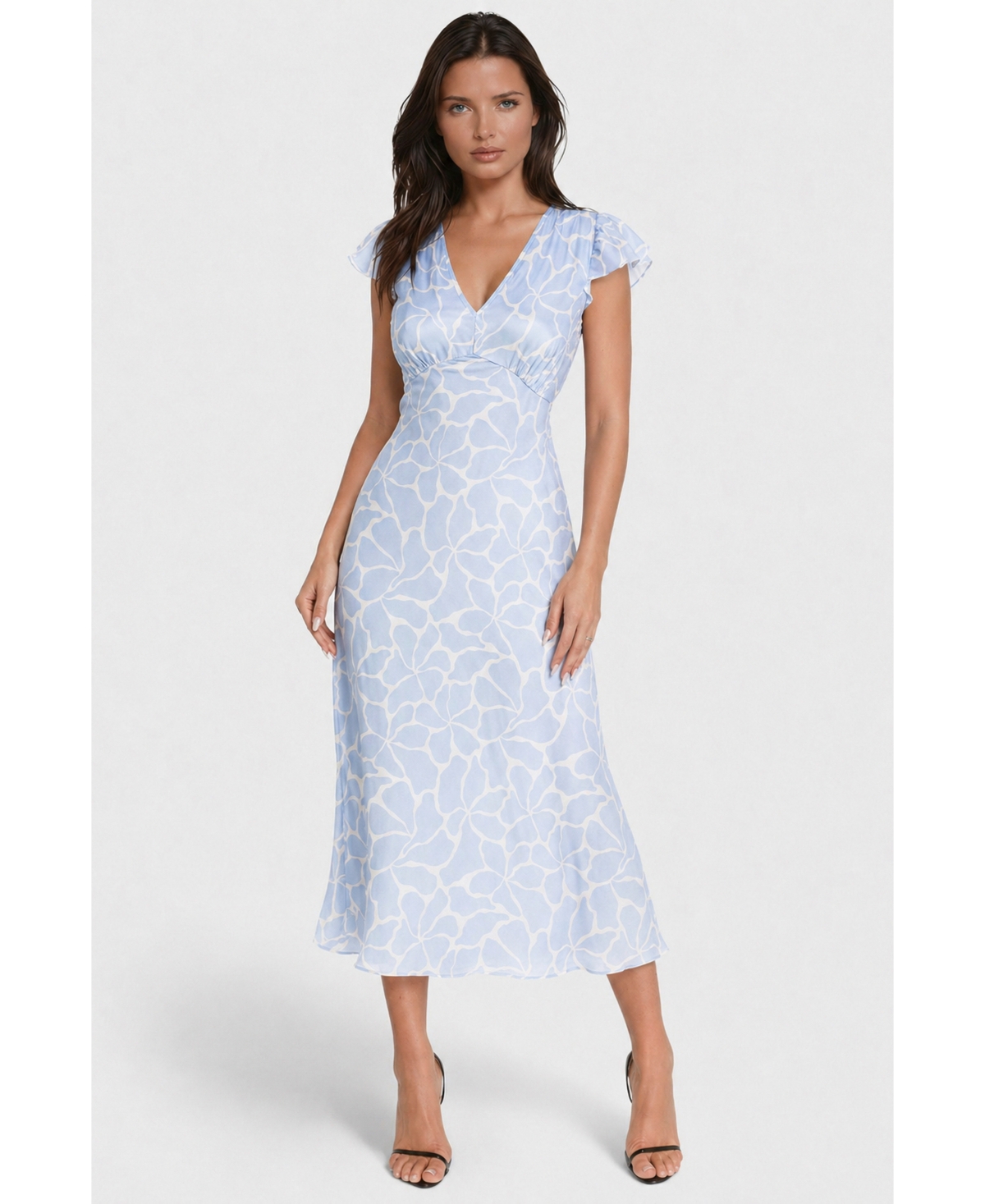 Bebe Women’s Ceycrepe Satin V-Neck Maxi Dress – Sku blue Bebe Women’s Ceycrepe Satin V-Neck Maxi Dress – Sku blue