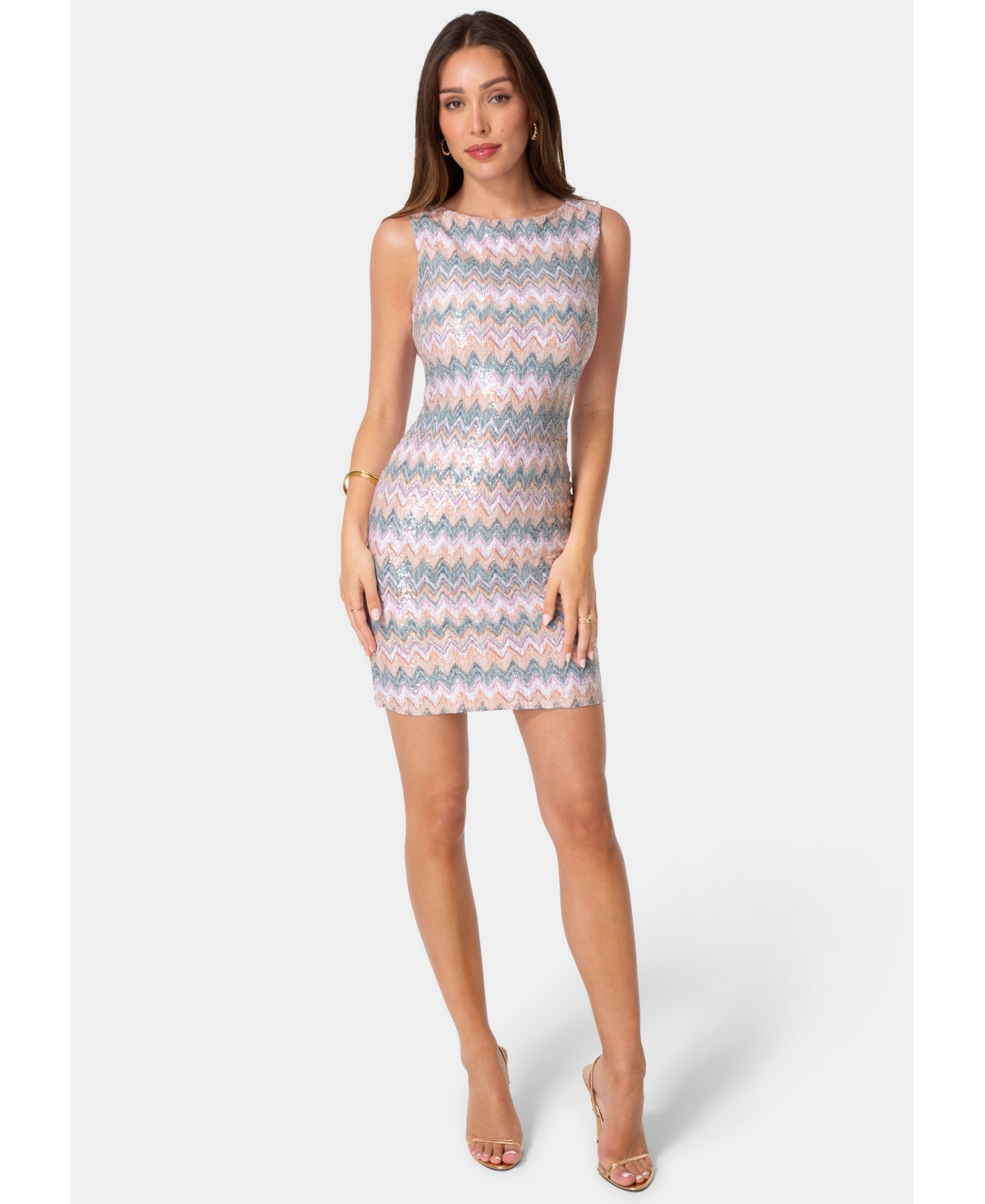 Bebe Women’s Chevron-Sequin Mini Dress – Multi Bebe Women’s Chevron-Sequin Mini Dress – Multi