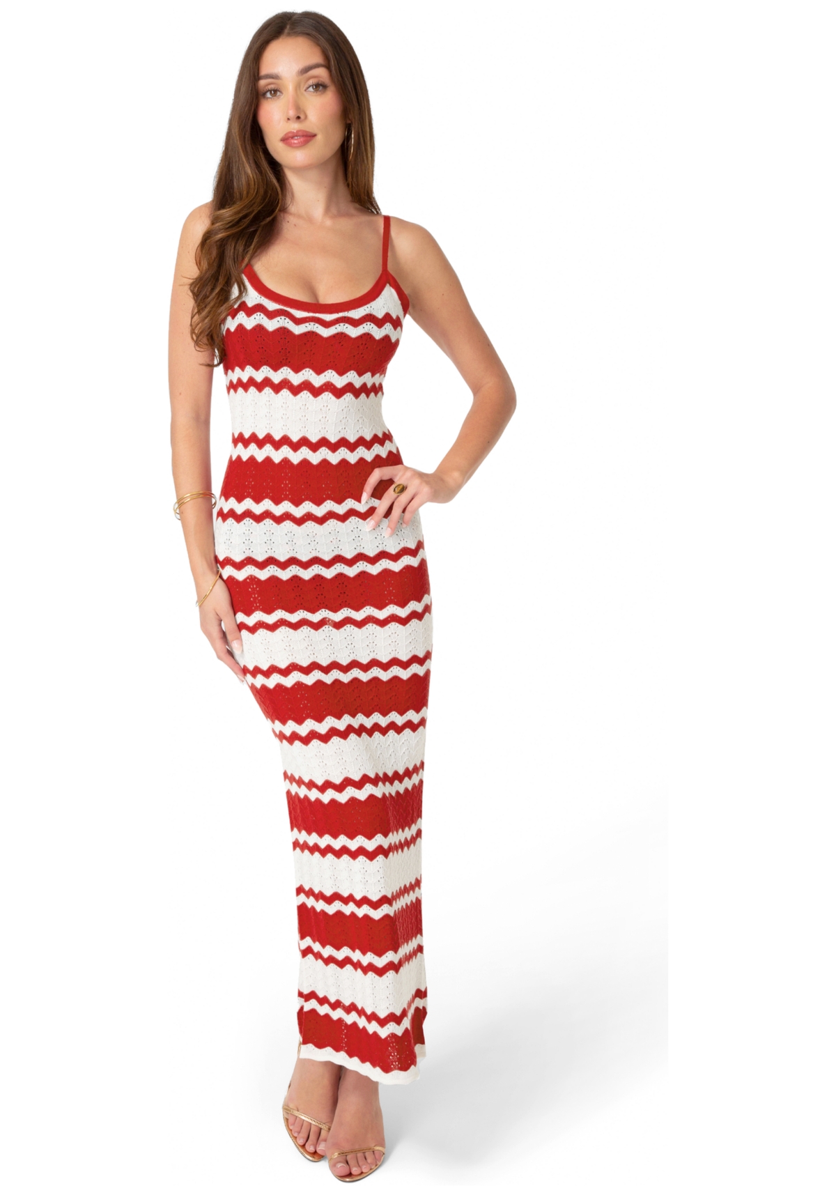 Bebe Womens Stripe Crochet Keyhole Maxi Dress – Burgundy Bebe Womens Stripe Crochet Keyhole Maxi Dress – Burgundy