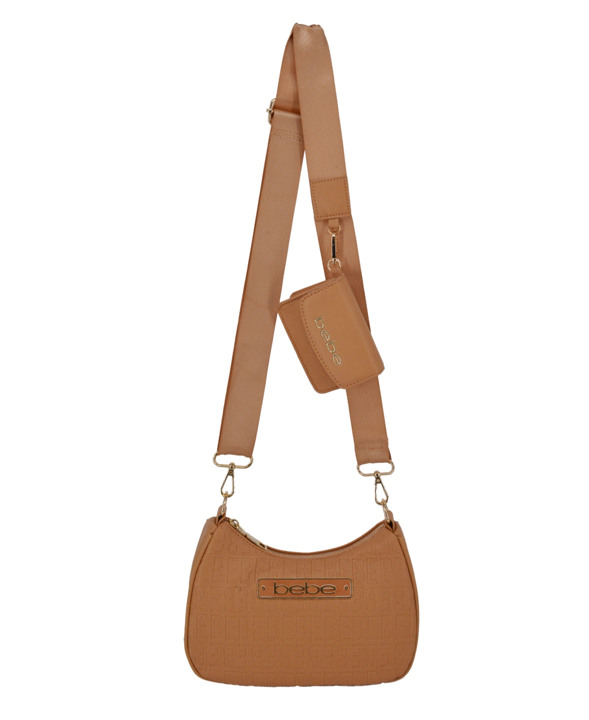 Bebe Women’s Thea Small Crossbody Bag – Camel Bebe Women’s Thea Small Crossbody Bag – Camel