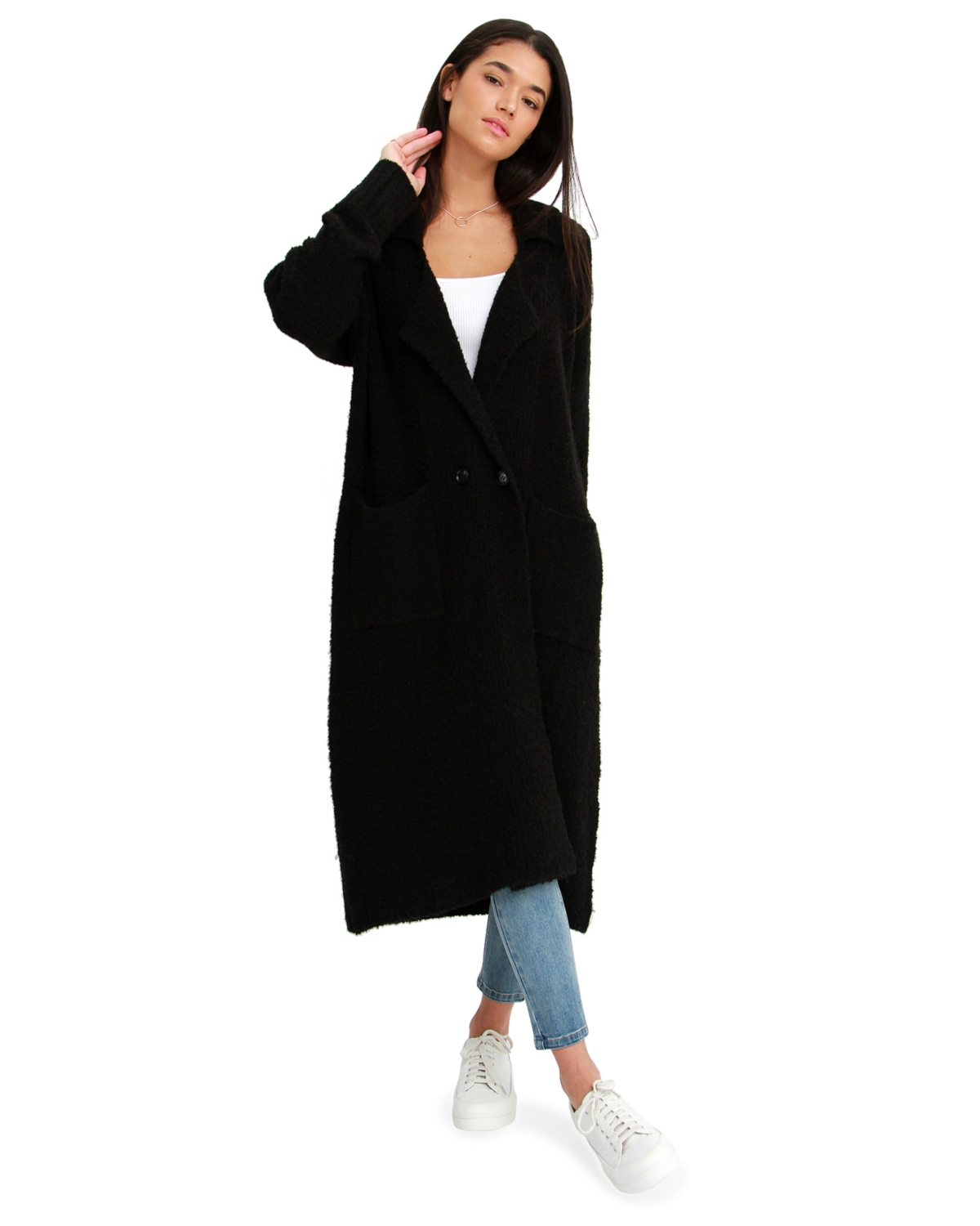 Belle & Bloom Women’s Born To Run Sustainable Sweater Coat – Black Belle & Bloom Women’s Born To Run Sustainable Sweater Coat – Black