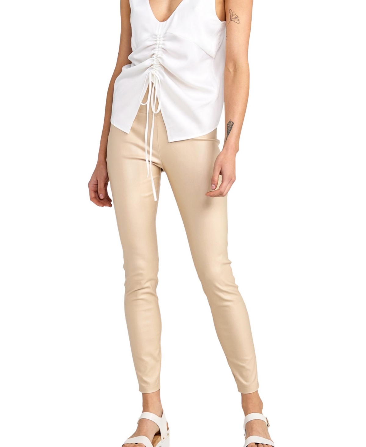 Belle & Bloom Women’s City Slicker Coated Legging – Sand