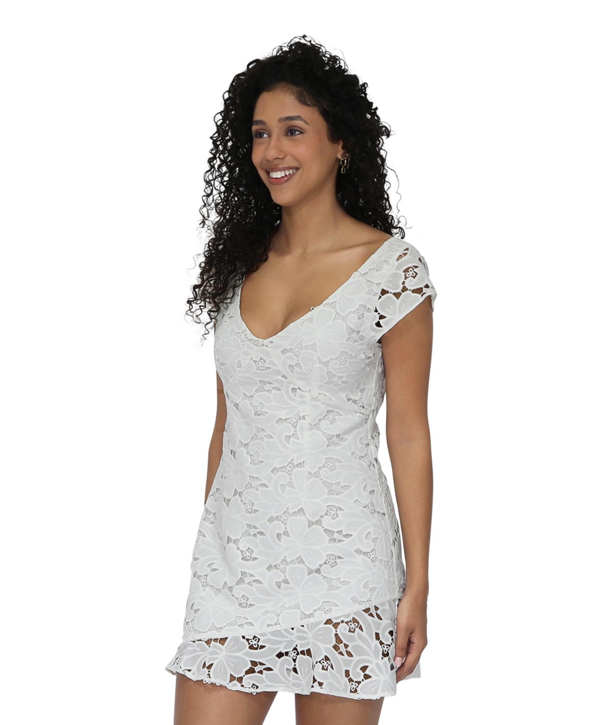 Belle & Bloom Women’s Drifting Slowly Lace Mini Dress – White Belle & Bloom Women’s Drifting Slowly Lace Mini Dress – White